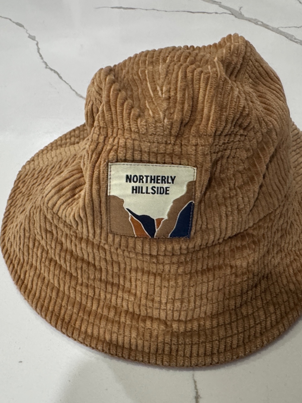 Zara Tan Corduroy Bucket Hat with Northernly Patch